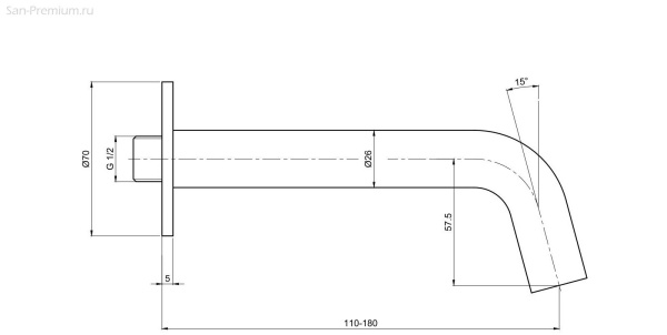 Излив встраиваемый AQUAme AQM8302MB