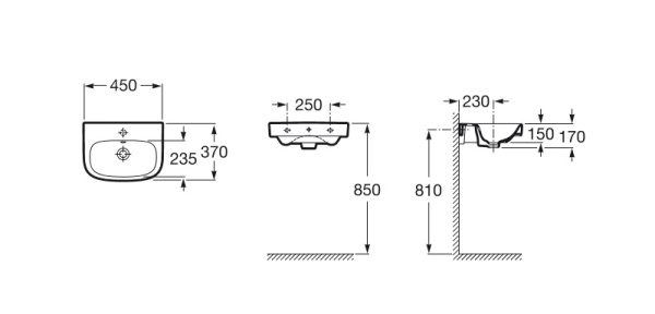 Раковина подвесная (45x37) Roca Debba  325997000