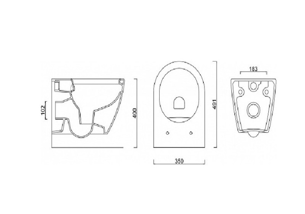 Унитаз подвесной Berges Wasserhaus EGO Rimless 082115