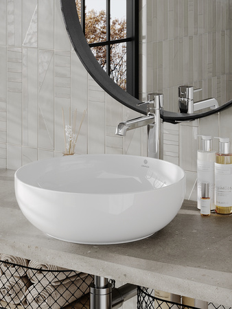 Раковина накладная (42х42) Orange  B07-420W белый глянец