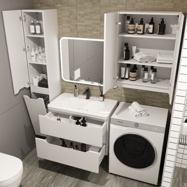 Тумба под раковину Style Line Марелла 80 Люкс Plus СС-00002410 белый матовый