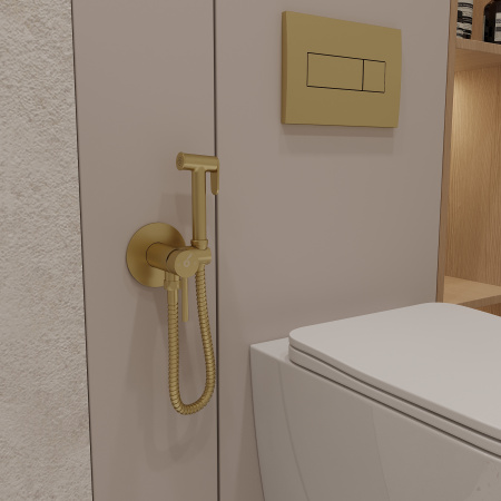 Гигиенический душ со смесителем Oliveeka OL-829902-BG, золотой матовый