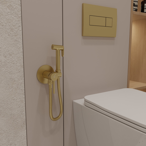 Гигиенический душ со смесителем Oliveeka OL-829902-BG, золотой матовый