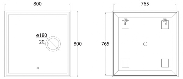 Зеркало с подсветкой Art&Max MONZA AM-Mon-800-800-DS-F