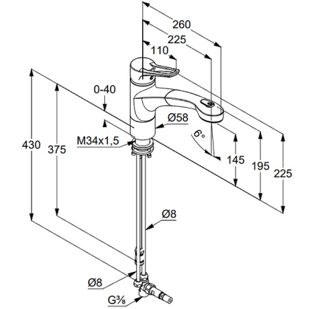 Смеситель для кухни с выдвижным изливом Kludi MX 399420562