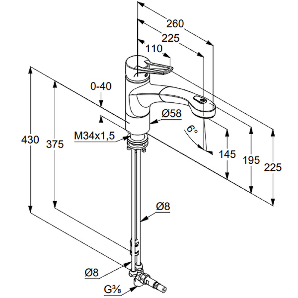 Смеситель для кухни с выдвижным изливом Kludi MX 399420562