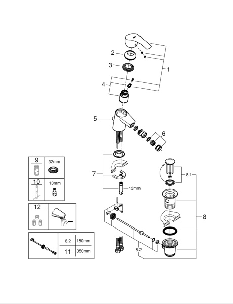 Смеситель для биде Grohe Eurosmart New 23789 002 (23789002) хром