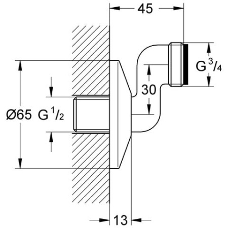 S-образный эксцентрик Grohe 12005 000  (12005000)