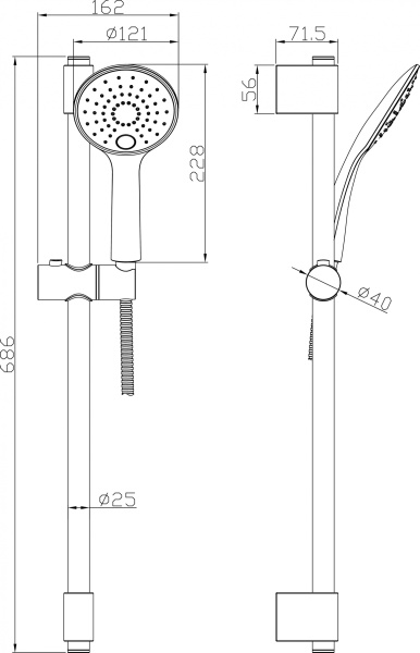 Комплект аксессуаров Rossinka AC-26 для душа