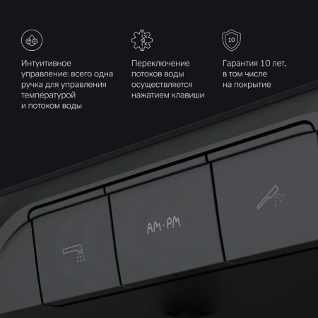 Смеситель для ванны с полкой Am.Pm Func F8F10522 черный матовый