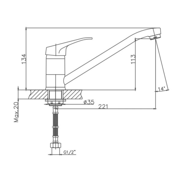 Смеситель для кухни Cron CN4913 Смеситель для кухни Cron CN4913