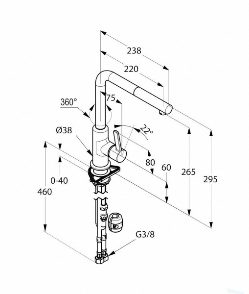 Смеситель для кухни Kludi L-Ine S 408510575WR5