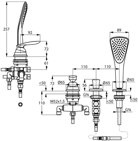 Смеситель на борт ванны Kludi Balance Kludi Balance 524480575