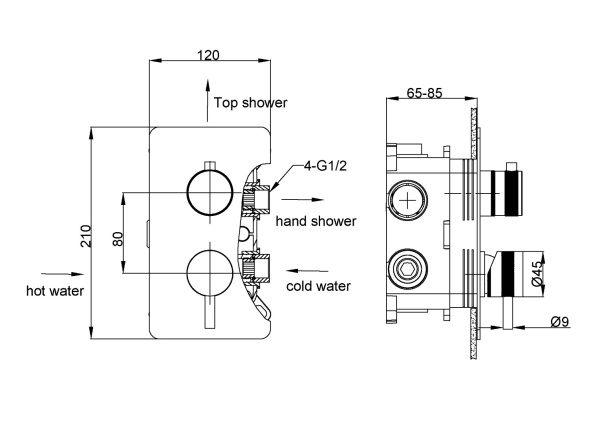 Смеситель для душа Boheme Cel 135-2-SGM