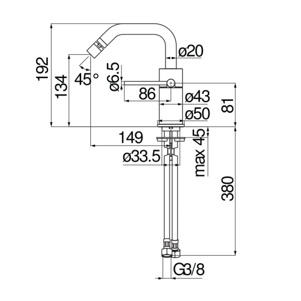 Смеситель для биде Nobili Velis VE125119/3FLP