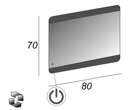Зеркало (80х70) Cezares 45007