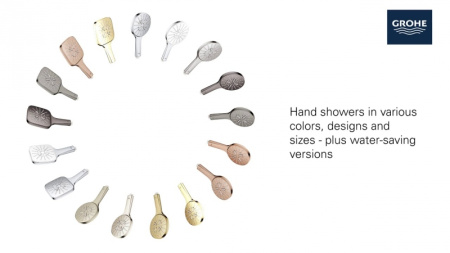 Душевой гарнитур, 3 вида струй, GROHE Vitalio SmartActive 130 Cube 26596 000 (26596000)