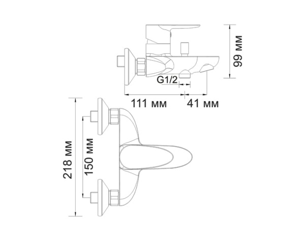 Смеситель для ванны  WasserKRAFT Leine 3501 Смеситель для ванны  WasserKRAFT Leine 3501