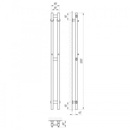 Электрический полотенцесушитель Laris Прайм Дуэт П2