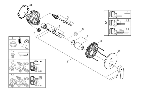 Смеситель однорычажный для ванны Grohe Eurosmart New 24043 003 (24043003) хром