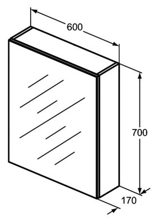 Зеркало-шкаф Ideal Standard Mirror&Light 60 см T3589AL