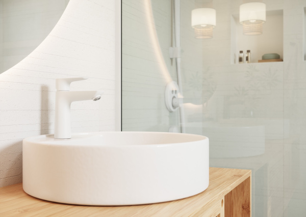 Смеситель для раковины без донного клапана CoolStart Hansgrohe Talis E 71714700 белый матовый
