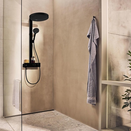 Душевая система с термостатом Hansgrohe Rainfinity Showerpipe 360 1jet 26853670 черный матовый
