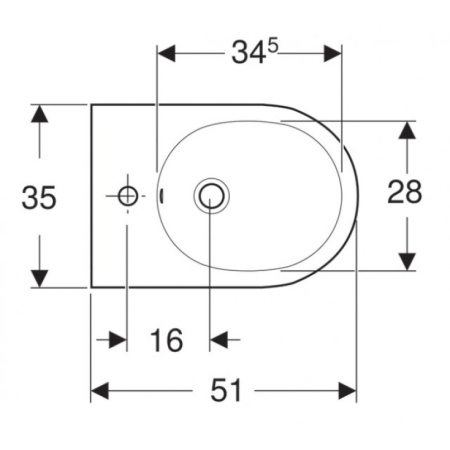 Биде подвесное стандартное GEBERIT Acanto 500.601.01.2 Биде подвесное стандартное GEBERIT Acanto 500.601.01.2