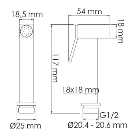 Гигиенический душ со смесителем WasserKRAFT А55094, матовое золото