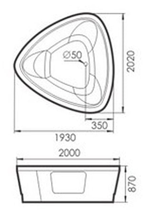 Акриловая ванна Gemy G9068 O