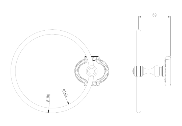 Держатель для полотенца круглый Bronze de Luxe ROYAL S25004