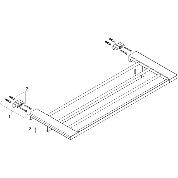 Полка для полотенец Hansgrohe AddStoris 41751340 шлифованный черный хром 