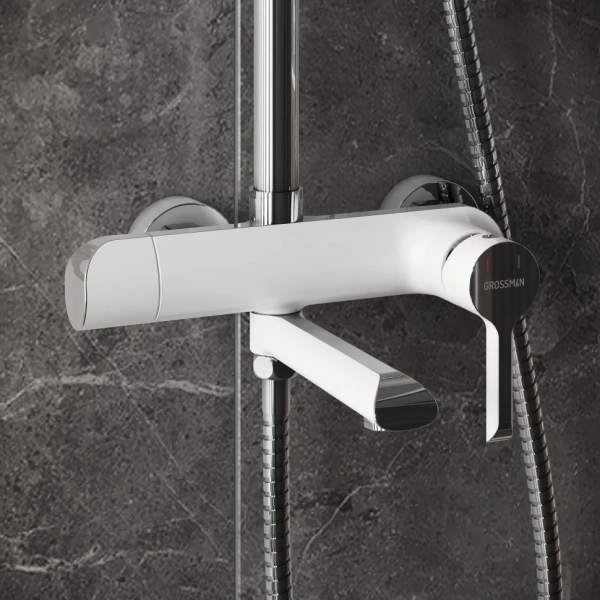 Душевая система Grossman Alba 500.K35.06.100/000 хром с белым Душевая система Grossman Alba 500.K35.06.100/000 хром с белым