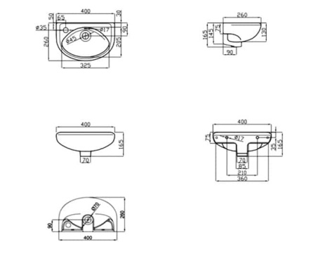 Раковина Della Glance DE811040100