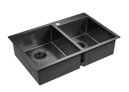 Кухонная мойка Paulmark Berman PM517851-GM вороненая сталь