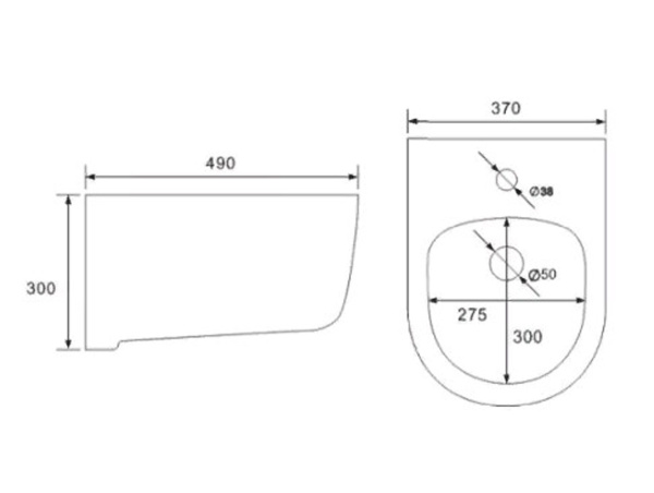 Биде подвесное Vincea Evo VB1-34S белый