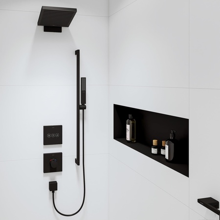 Верхний душ с кронштейном Hansgrohe Pulsify E 260 2jet 24350670 черный матовый