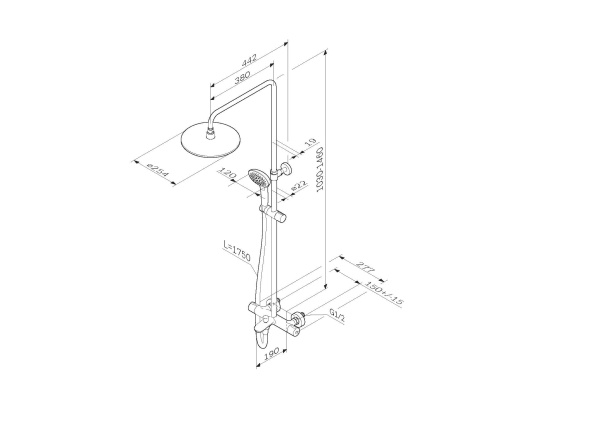 Душевая система с изливом Am.Pm Spirit 2.0 F0770A510 Душевая система с изливом Am.Pm Spirit 2.0 F0770A510