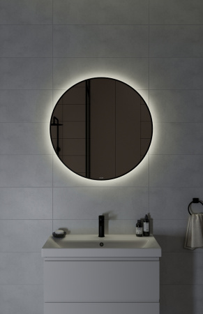 Зеркало Cersanit ECLIPSE smart 80x80 в черной рамке 64147