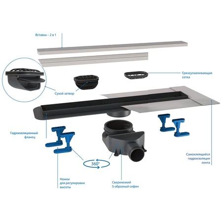 Душевой лоток BelBagno Luce BB-LD-LUCE-60-CR