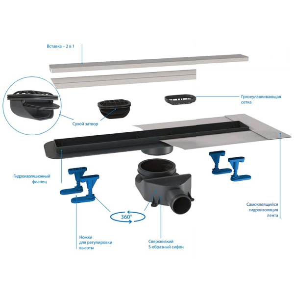 Душевой лоток BelBagno Luce BB-LD-LUCE-60-CR