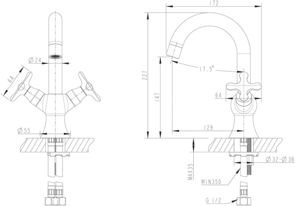 Смеситель для раковины Bravat Summer Rain F177111C-1