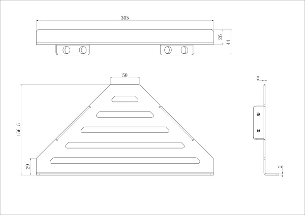 Полка для ванной угловая WONZON & WOGHAND, темный графит WW-6132-BGM