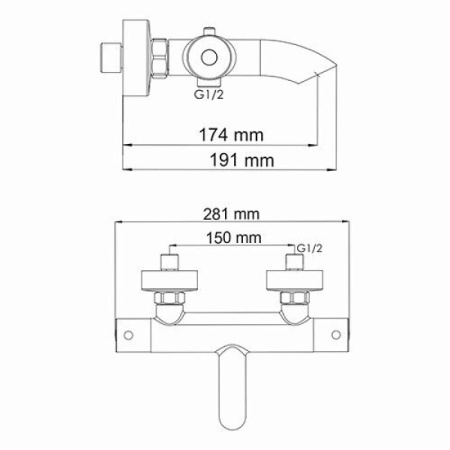 Смеситель для ванны термостатический WasserKRAFT 4811 Thermo