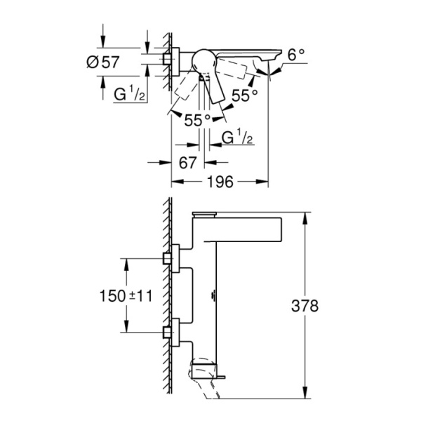 Смеситель для ванны Grohe Allure 32826GN1