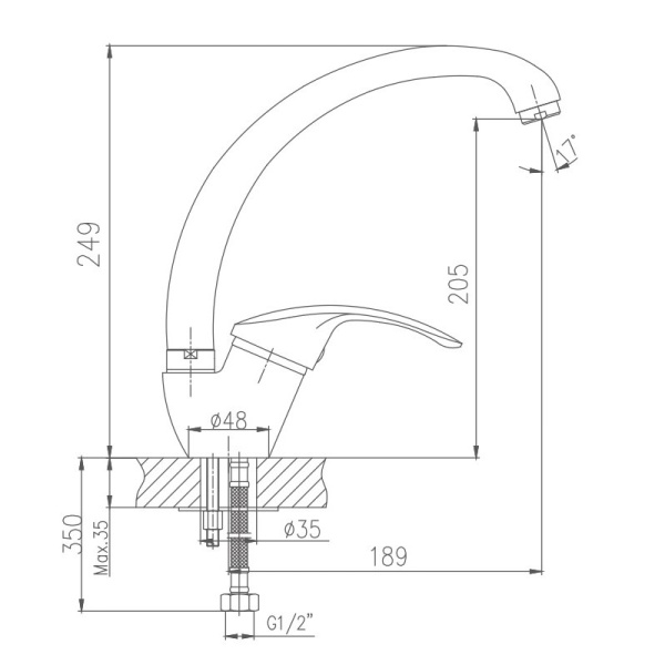 Смеситель для кухни Haiba HB4121