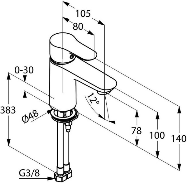 Смеситель для раковины Kludi Objekta 321260575 Смеситель для раковины Kludi Objekta 321260575