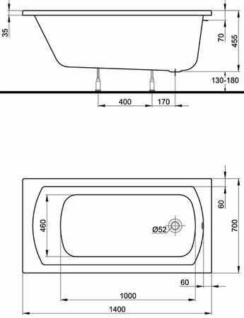 Ванна прямоугольная Kolo Perfekt XWP1040000