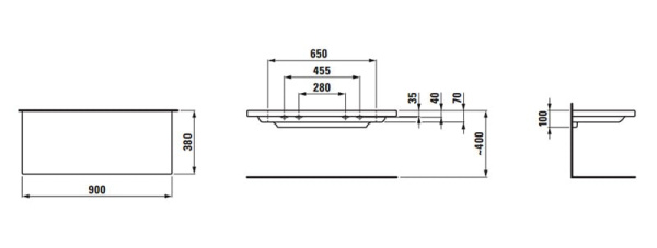 Полка для раковины Laufen Living Square 8.7043.3.000.000.1