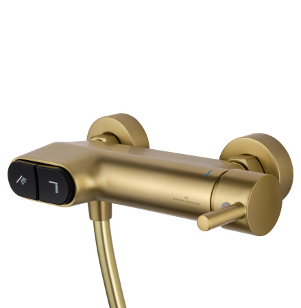 Смеситель для душа с встроенным изливом WONZON & WOGHAND MUSE Corno, брашированное золото WW-A30902-BG